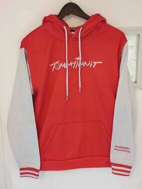 TommyInnit Limited Edition Pogchamp Red/White Hoodie Sz Large Incredibly Influen